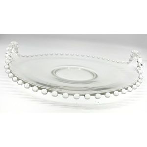 Vintage Handled Glass Tray Imperial Glass Ohio Candlewick Clear Collection 1950